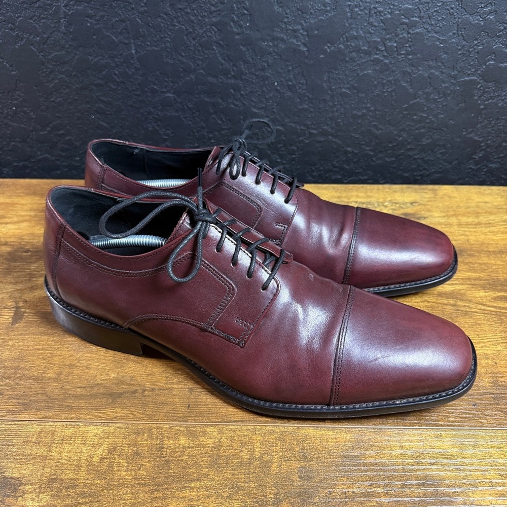 J. Murphy Johnston & Murphy 59-11703 Burgundy Leather Cap Toe Oxford Mens 13M